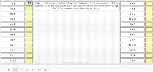 Back to School Math Pixel Art Multiplication and Division Basic Fact ...