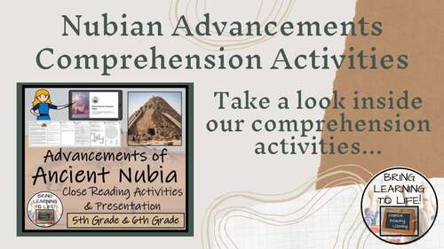 Ancient Nubia Advancements Reading Comprehension Activities | 5th & 6th ...