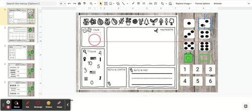 Digital Math Mats for Kindergarten (French & English) on Google Slides™