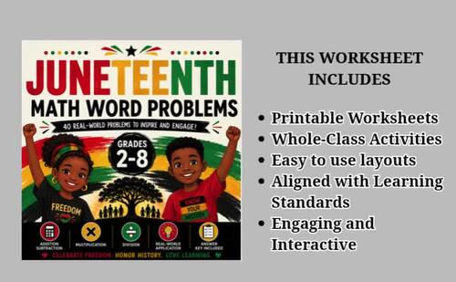 Juneteenth Math Word Problems for Grades 2–8 | Printable Math Activities