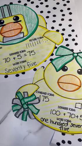 Football Rubber Ducks Math Place Value Crafts by The Teaching Diva Corner