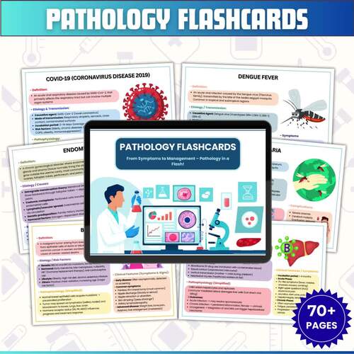 Pathology Flashcards Bundle | 70+ Medical & Nursing Study Cards PDF