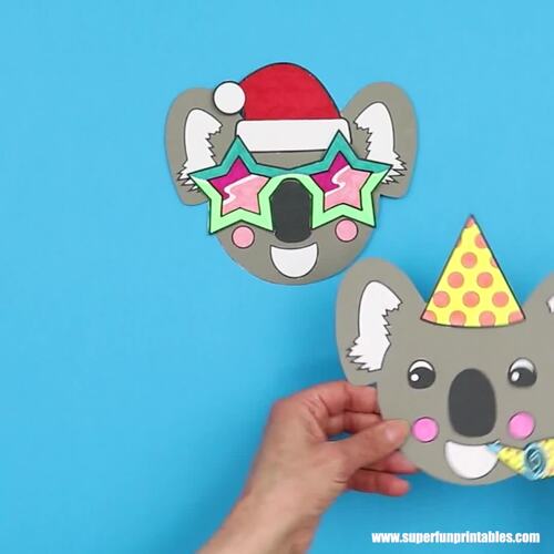 Festive Koala Card by Super Fun Printables | TPT