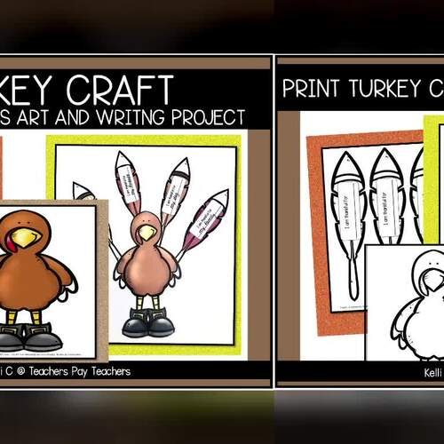 Thankful Turkey Craft and Writing Activities by Kelli C | TPT