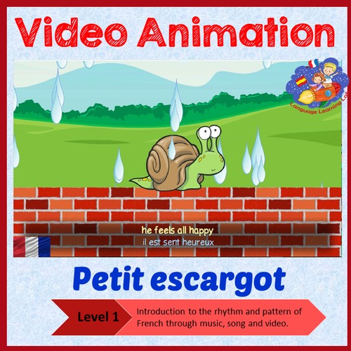 Preview of French Immersion - song in video animation - Petit Escargot - French song