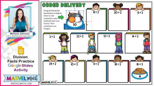 ÷ 2 FUN Division Facts Practice - Digital Activities - Division Fluency