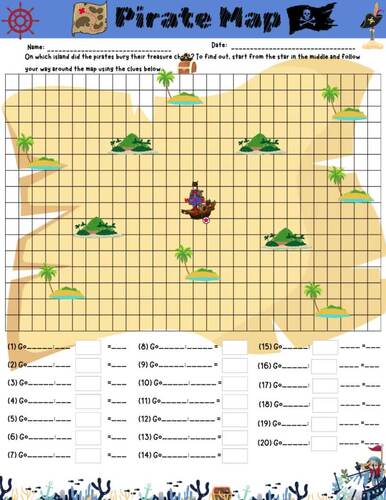 Math Secret Direction Map: Editable Template and Worksheet | TPT