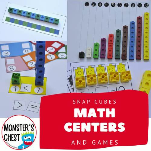Snap cubes 15 Math Centers in English and Spanish Unifix cubes policubos