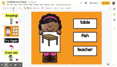 EDMARK Word Match L1 Set 6 Google Slides by It's FUNctional to me