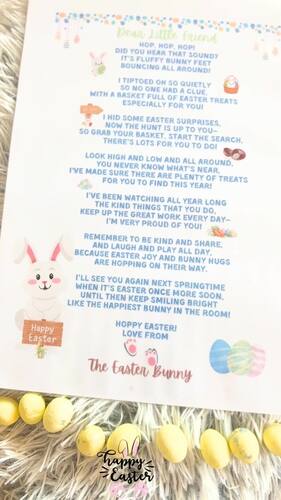 Easter Bunny Arrival Letter, Egg Hunt Welcome Note, Basket Surprise ...