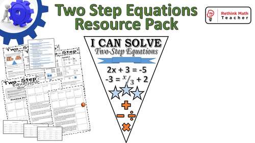 Two-Step Equations - Learning Station BUNDLE by Rethink Math Teacher