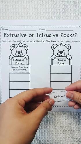 Extrusive or Intrusive Rocks? – Cut and Paste Sorting Activity | TPT