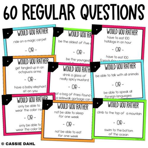 60 free printable would you rather questions - ESL Vault
