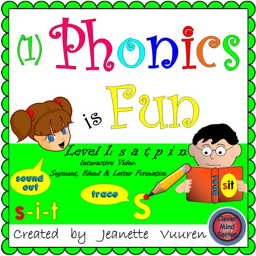 Preview of (1A) PHONICS IS FUN: Interactive Video s a  t p i n: Distance Learning