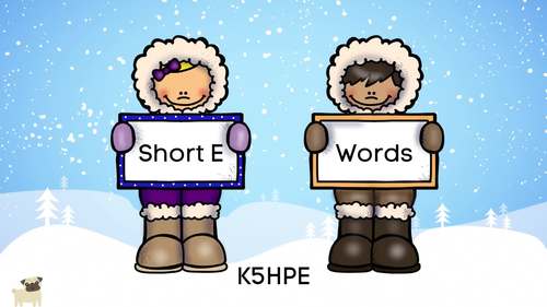 Preview of CVC Words, Short E, Winter, Video and SLIDES, Reading