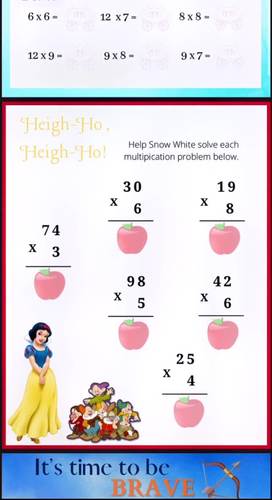 Third Grade Disney Themed Math Worksheets by Constante ...