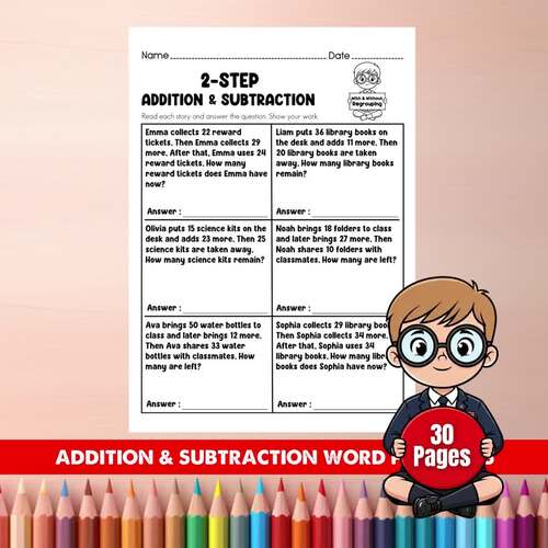 2nd Grade 2-Step Word Problems | Addition & Subtraction | Back to ...