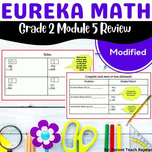 Engage NY {Eureka} Math Grade 2 Module 5 Review Packet Modified for Special  Ed