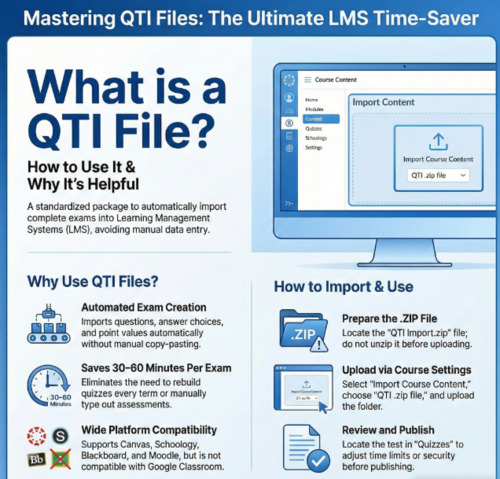 Preview of FREE VIDEO! What is a QTI File? How to Create Digital Exams for Easy Upload LMS