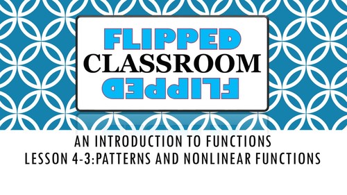 Preview of Algebra 1 Flipped Classroom - Lesson 4-3: Patterns and Nonlinear Functions