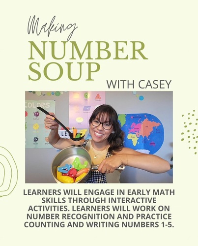 Preview of Interactive Circle Time Preschool Video: "Making Number Soup with Casey!"
