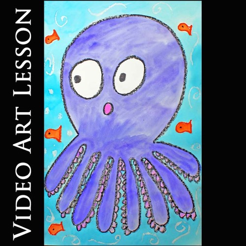 Preview of OCTOPUS Art Lesson Project | Summer Drawing & Painting End of the Year Activity