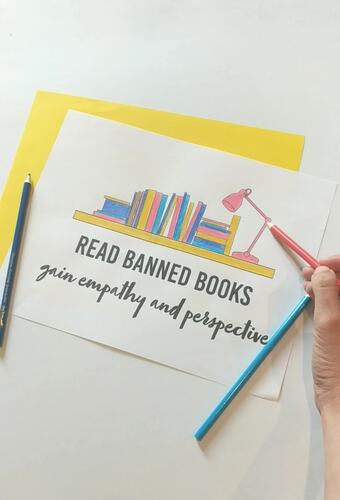 Read Banned Books Coloring Page - 500