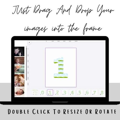 Editable 0-9 Number Photo collage, Canva Template , Numbered Photo Collage