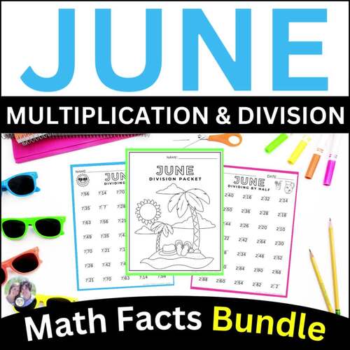 Multiplication Worksheets Summer Fun Summer School Math Activities June ...