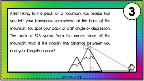 Angles of Elevation and Depression Digital Worksheet