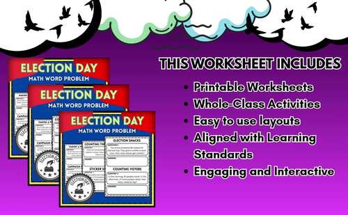 Vote for Math! 40 Election-Themed Word Problems |Gr 2–8 Differentiated ...