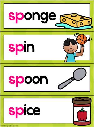 blends phonics no prep printables for sp by tweet resources tpt