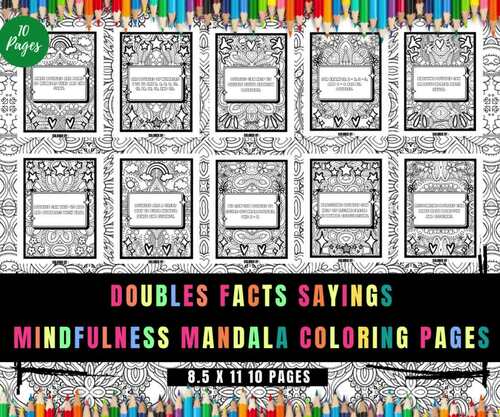 Doubles Facts Sayings Activities, Mindfulness Relaxing Coloring Sheets ...