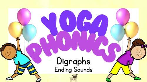 Preview of Yoga Phonics Digraphs Ending Sounds Literacy Brain Break Classroom Movement