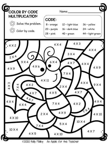 Free 3rd Grade Color By Number Multiplication Worksheets