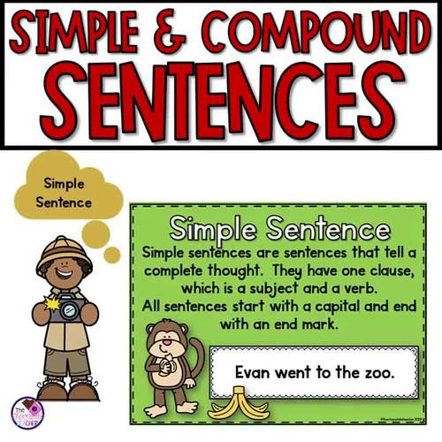 Simple and Compound Sentences 1st Grade Grammar - Writing Craft | TPT