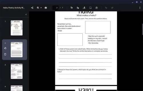 Haiku Activity Worksheets - Mini Lesson by Arieanna Gonzales | TPT