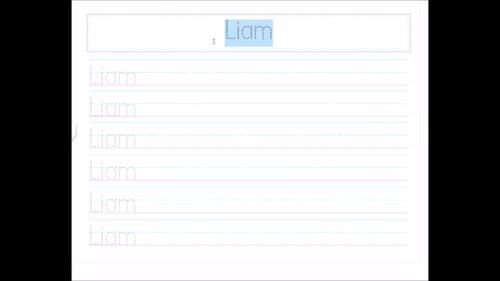 Editable Name Writing Practice Name Trace Paper Autofill Template Red ...