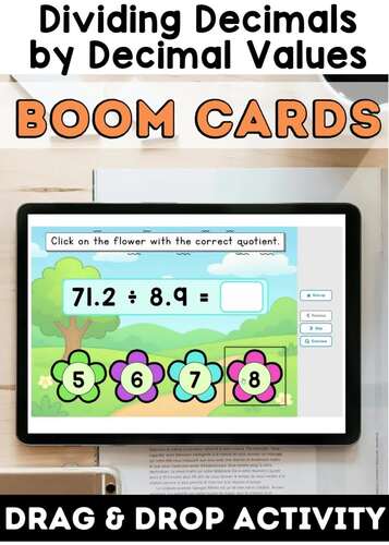 Dividing Decimals by Decimal Values | Boom Cards™ by Math and Glitter