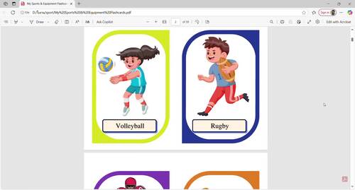 My Sports & Equipment Flashcards by chiwden | TPT
