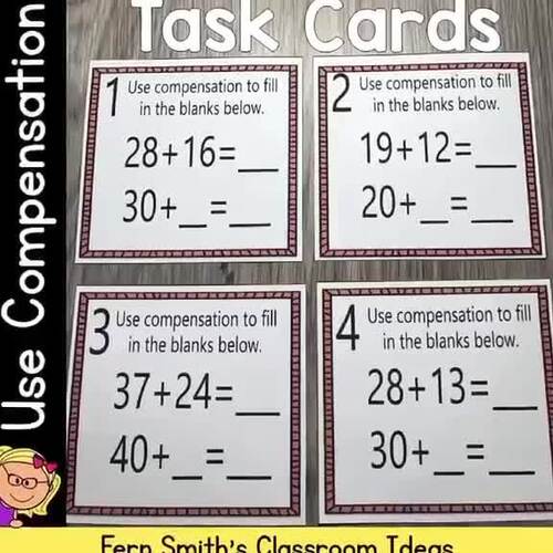 Use Compensation Task Cards for Second Grade by Fern Smith's Classroom ...