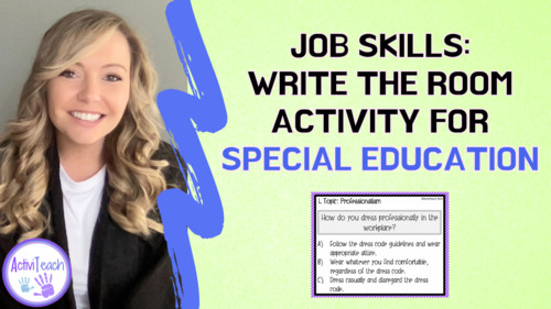 Preview of Job Skills Scenarios Activity Write the Room Special Education Vocational Skills