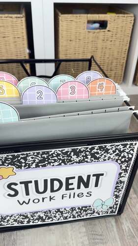 Composition Notebook Student File Labels | Student Mailbox Labels Absent Folder