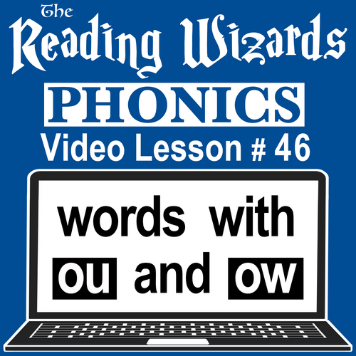 Preview of Phonics Video/Easel Lesson - Words With OU & OW - Reading Wizards #46