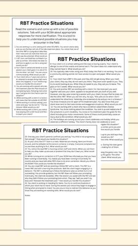 RBT Practice Scenarios/Situations Part 2 by RBT Study Information