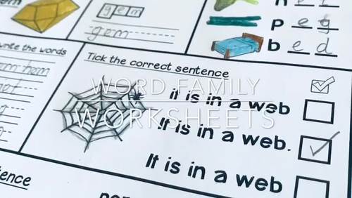 CVC Worksheets - Short E Word Family - Distance Learning | TpT