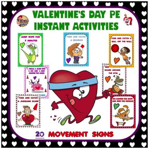 PE Valentine's Day Activities - Seasonal Warm Up - Valentine Instant ...