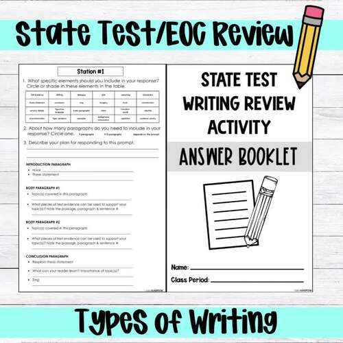 EOC STATE TEST WRITING REVIEW STATIONS by Kirk's Klassroom | TPT