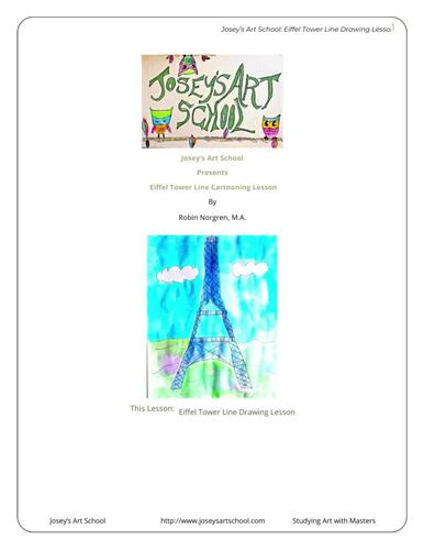 Eiffel Tower Directed Line Drawing Lesson Easy Prep brain Break Sub Plans