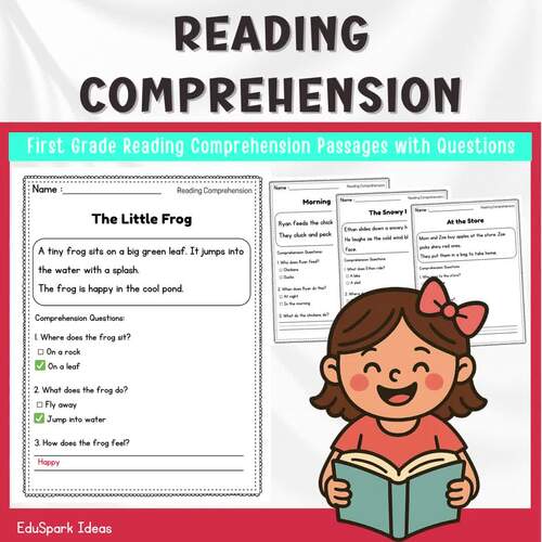 First Grade Reading Comprehension Passages with Questions by EduSpark Ideas